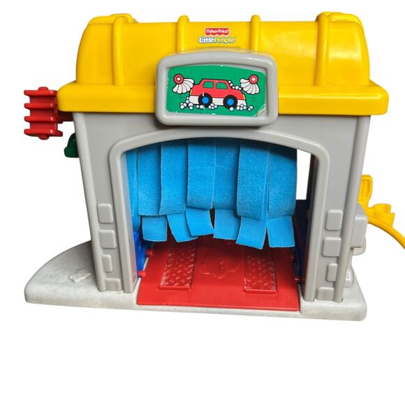 Vintage Fisher-Price Little People Car Wash Garage Town Service 2002 + 2 Figures - Picture 4 of 7